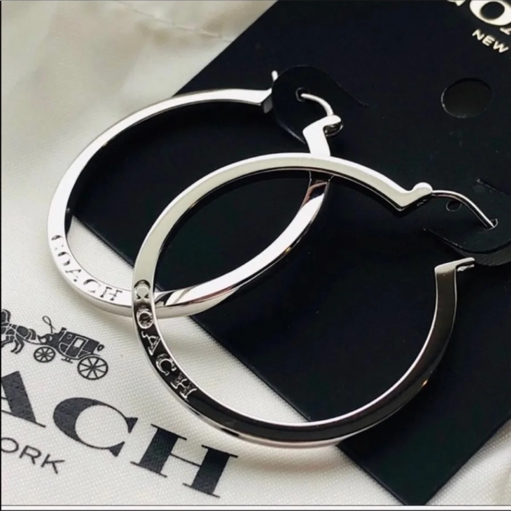 Coach Silver Hoop Earrings